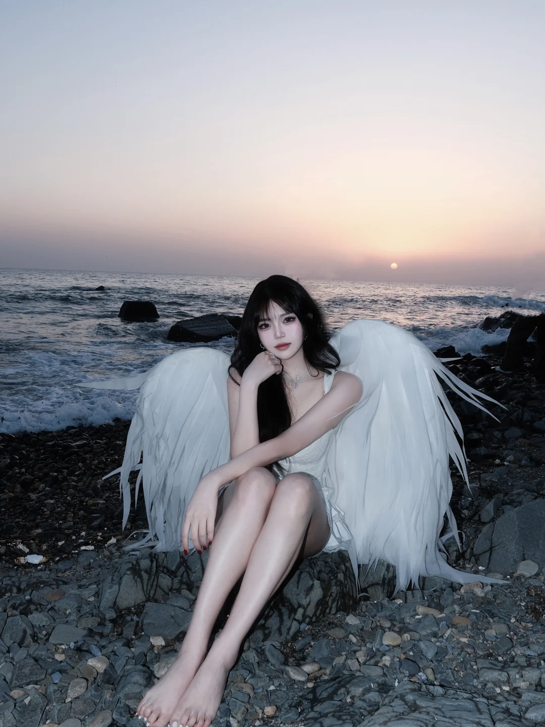 大连陪拍-海边氛围感天使