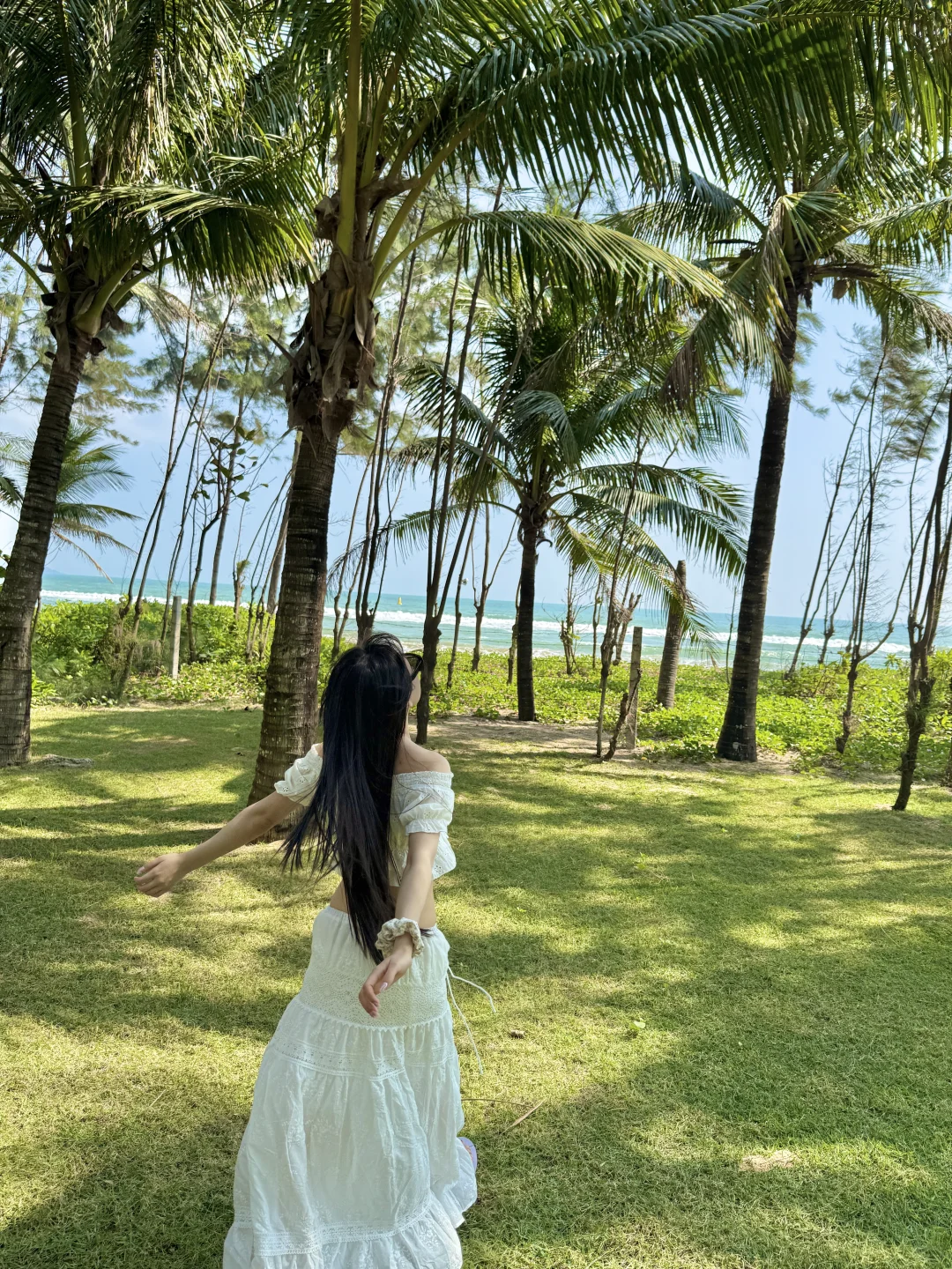 分享自然不露脸海岛拍照姿势&超出片穿搭🩵