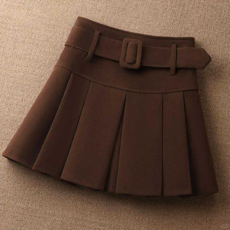 毛呢百褶裙女短裙2025新款高腰显瘦秋🌟