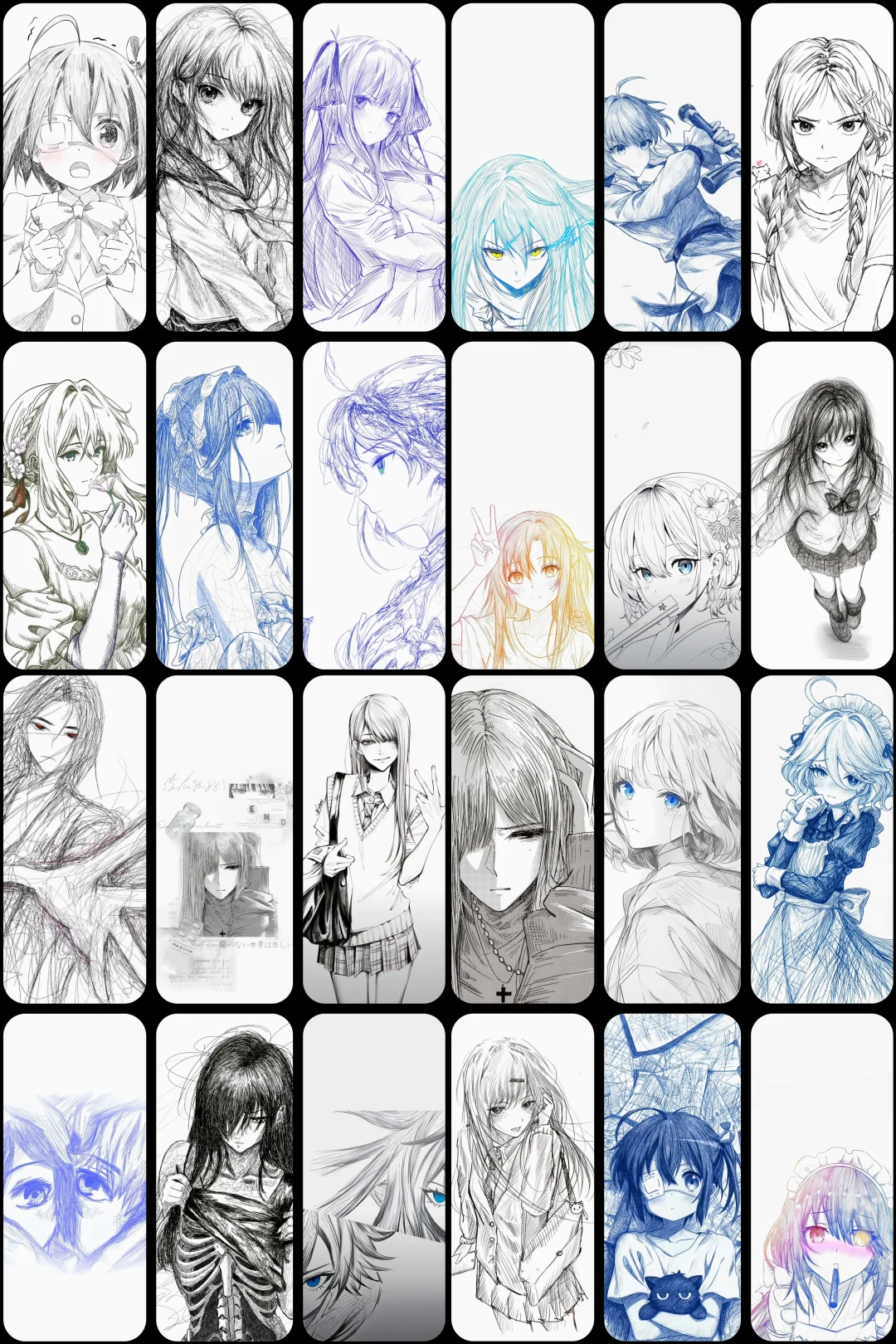 线条绘画动漫壁纸合集