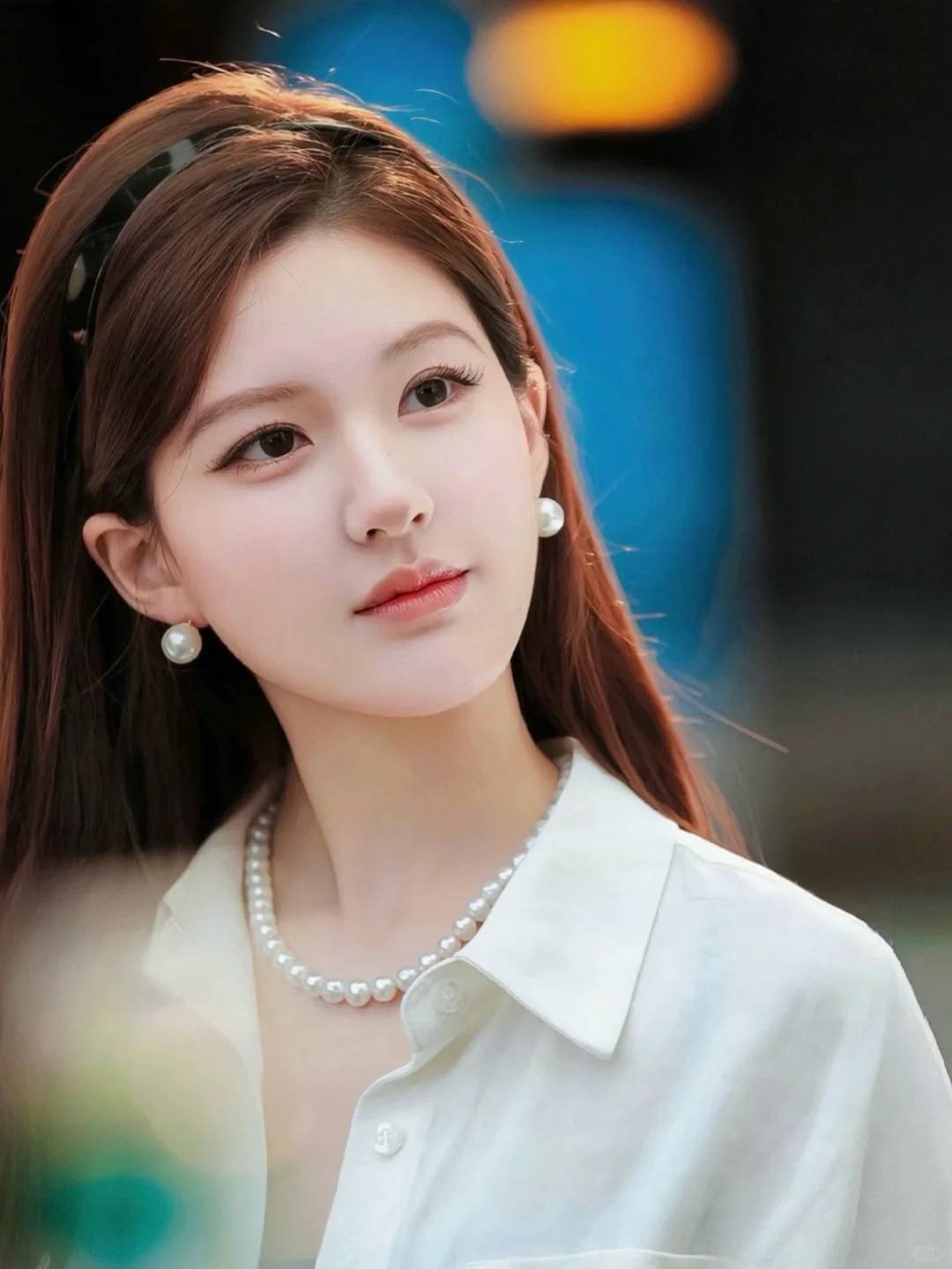 许妍就是行走的戴珍珠的女孩～珍珠系美女