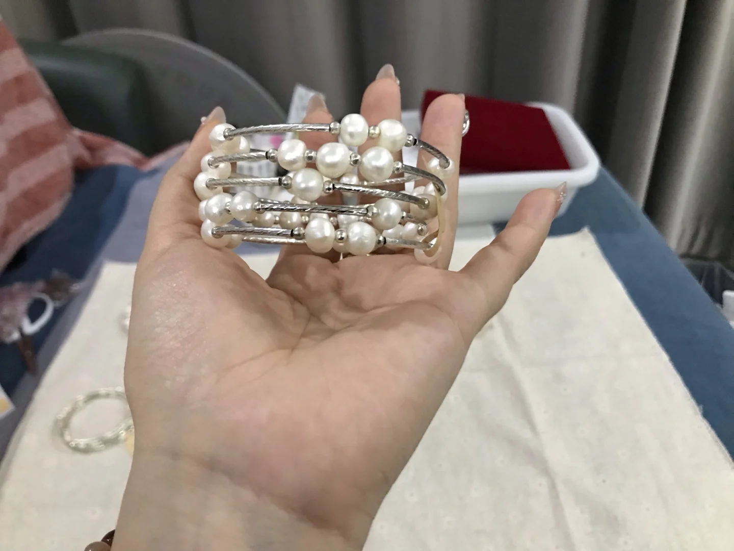 天然珍珠多圈手环