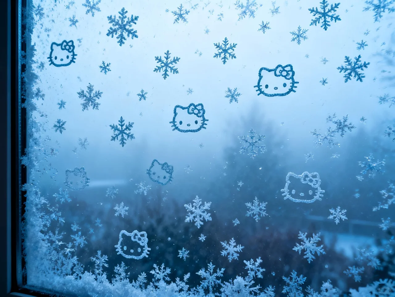 HelloKitty雪景iPad壁纸