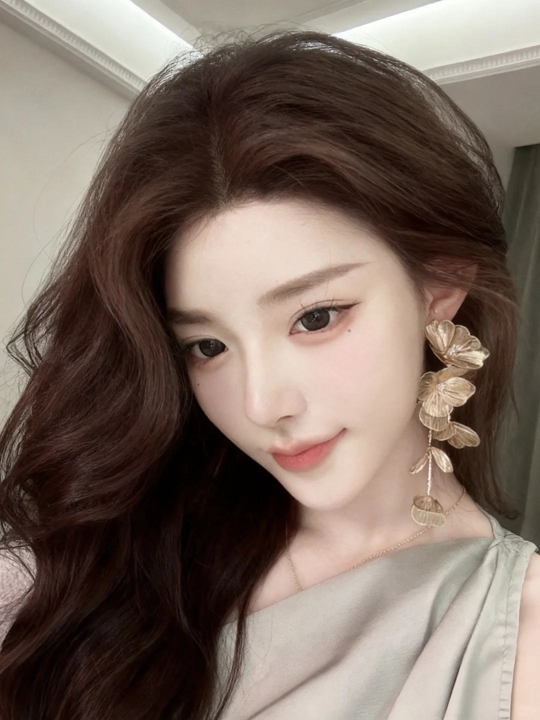 第一次当美女 手都P酸了