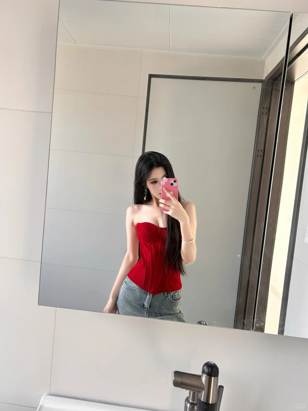 Lienni红色羊毛胸衣