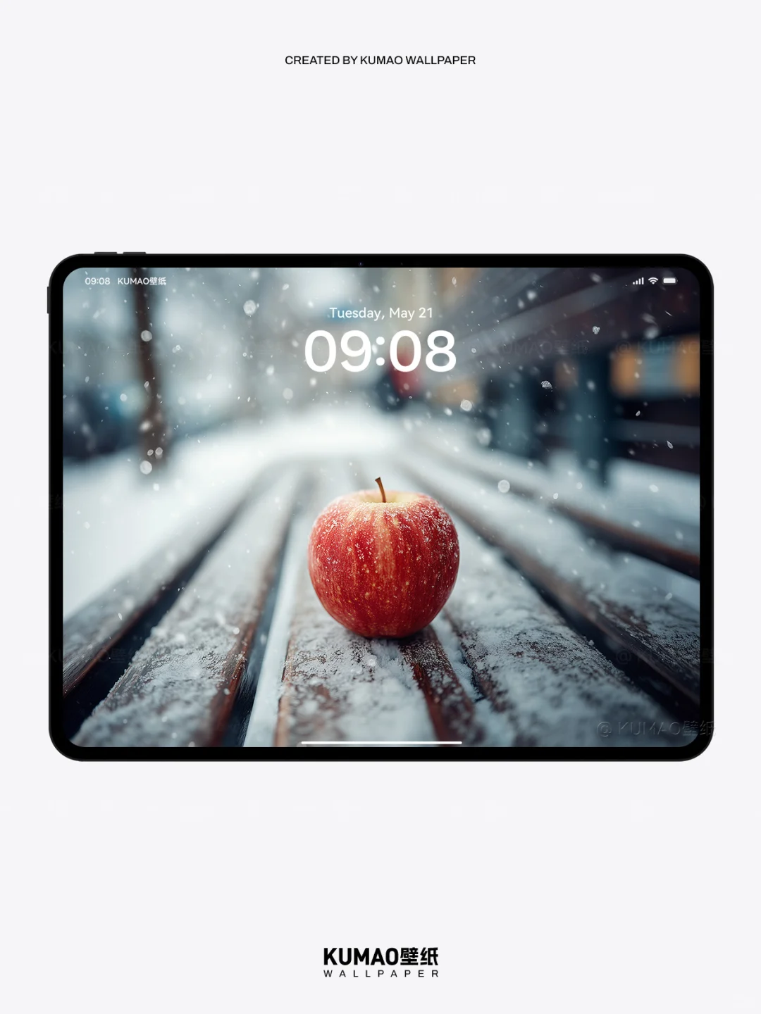 雪中苹果｜红苹果的冬日浪漫｜氛围感壁纸