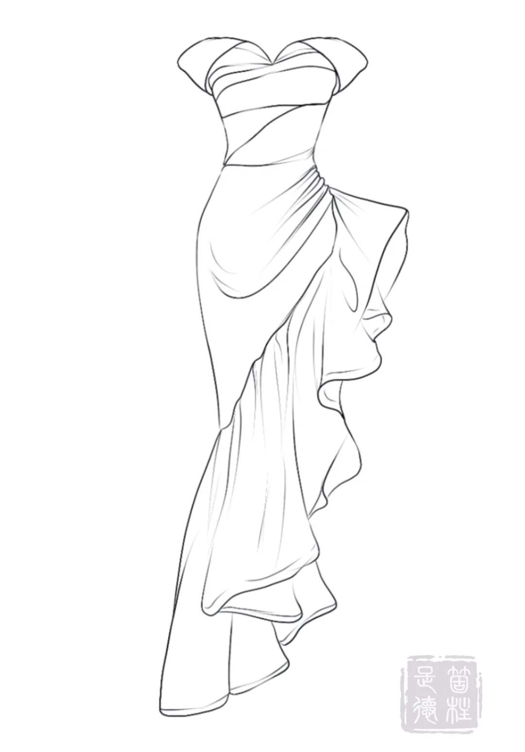 裙子款式图合集