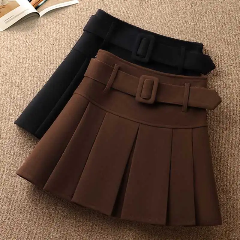 毛呢百褶裙女短裙2025新款高腰显瘦秋🌟