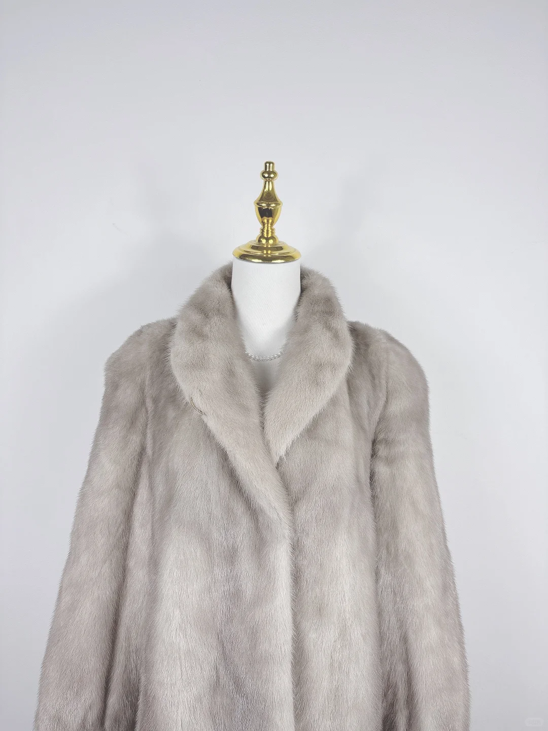 vintage进口皮草整皮水貂毛宝石蓝天然色