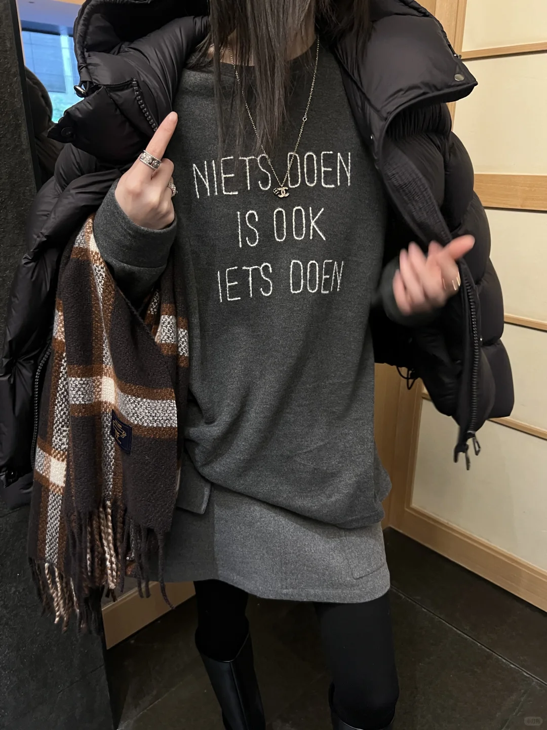 这样穿真的好韩好爱～～