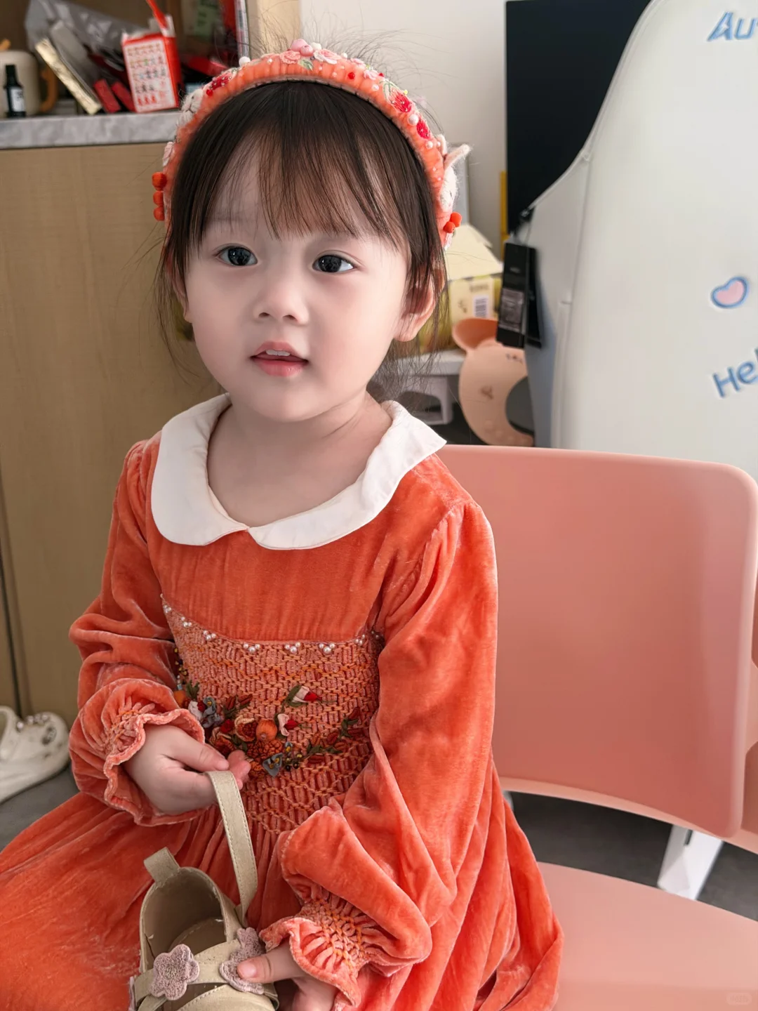 女鹅ootd 小女孩穿上桔裙子有多漂亮✨