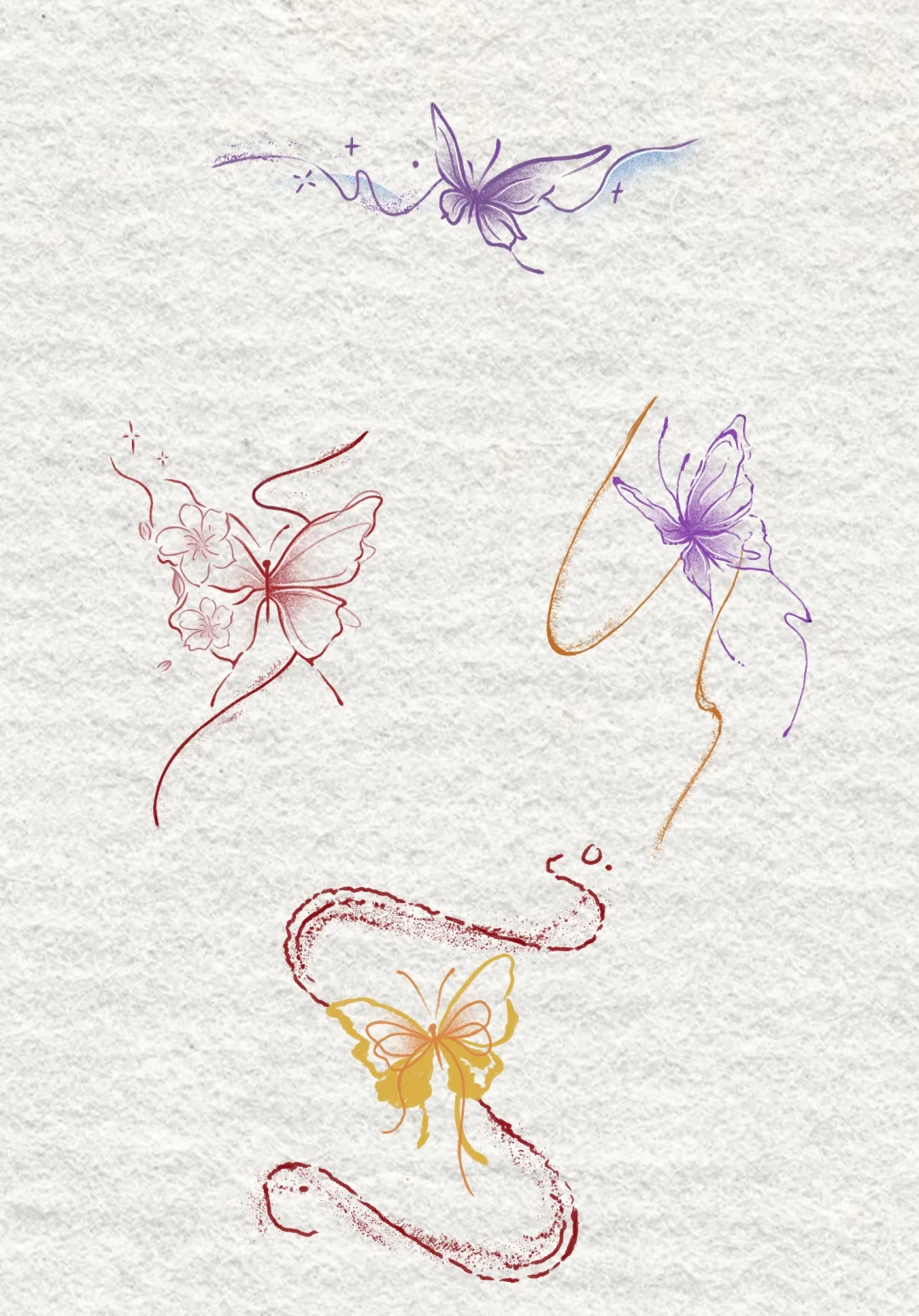 一些彩色蝴蝶线条🦋