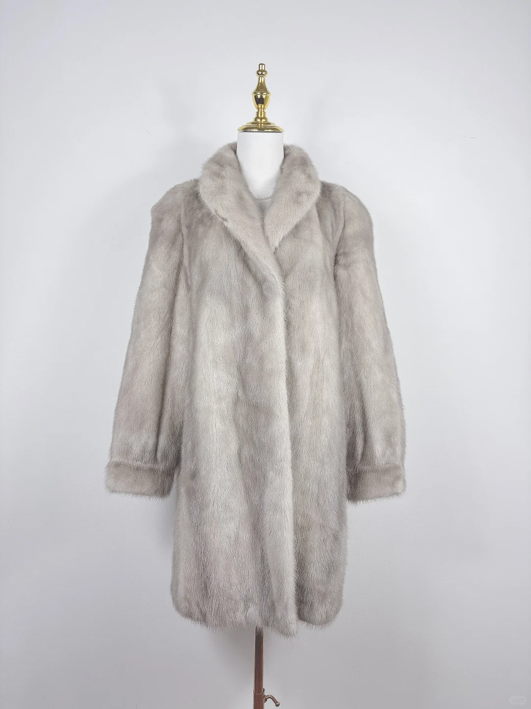 vintage进口皮草整皮水貂毛宝石蓝天然色