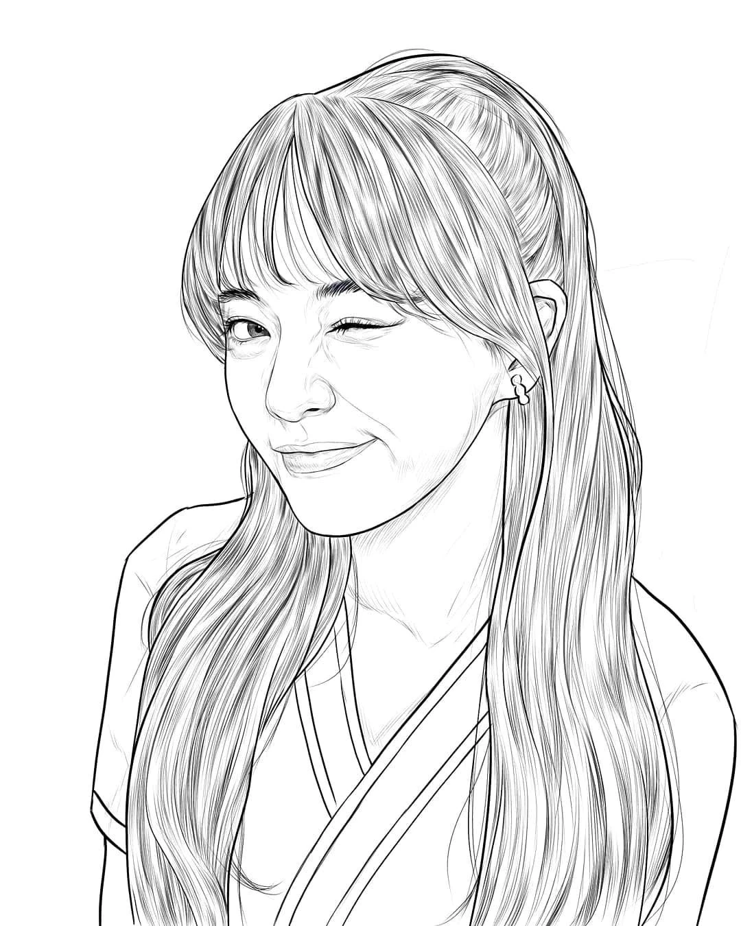 ins手绘大神的美女线描，真的太绝了