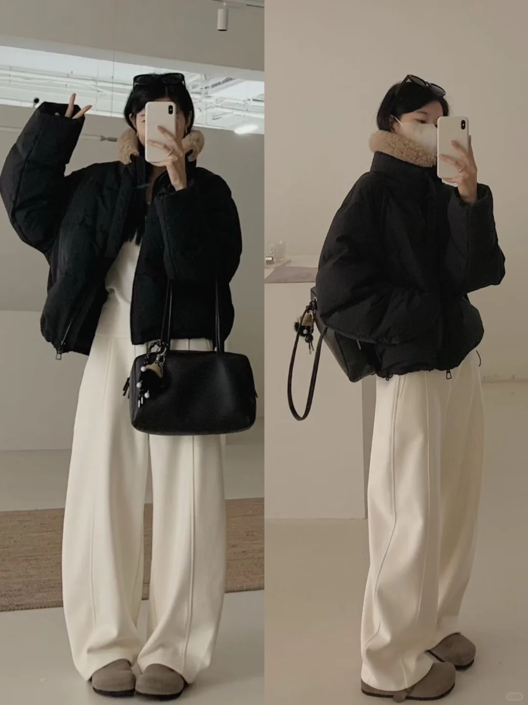 OOTD|160小个子女生秋冬短款羽绒服穿搭