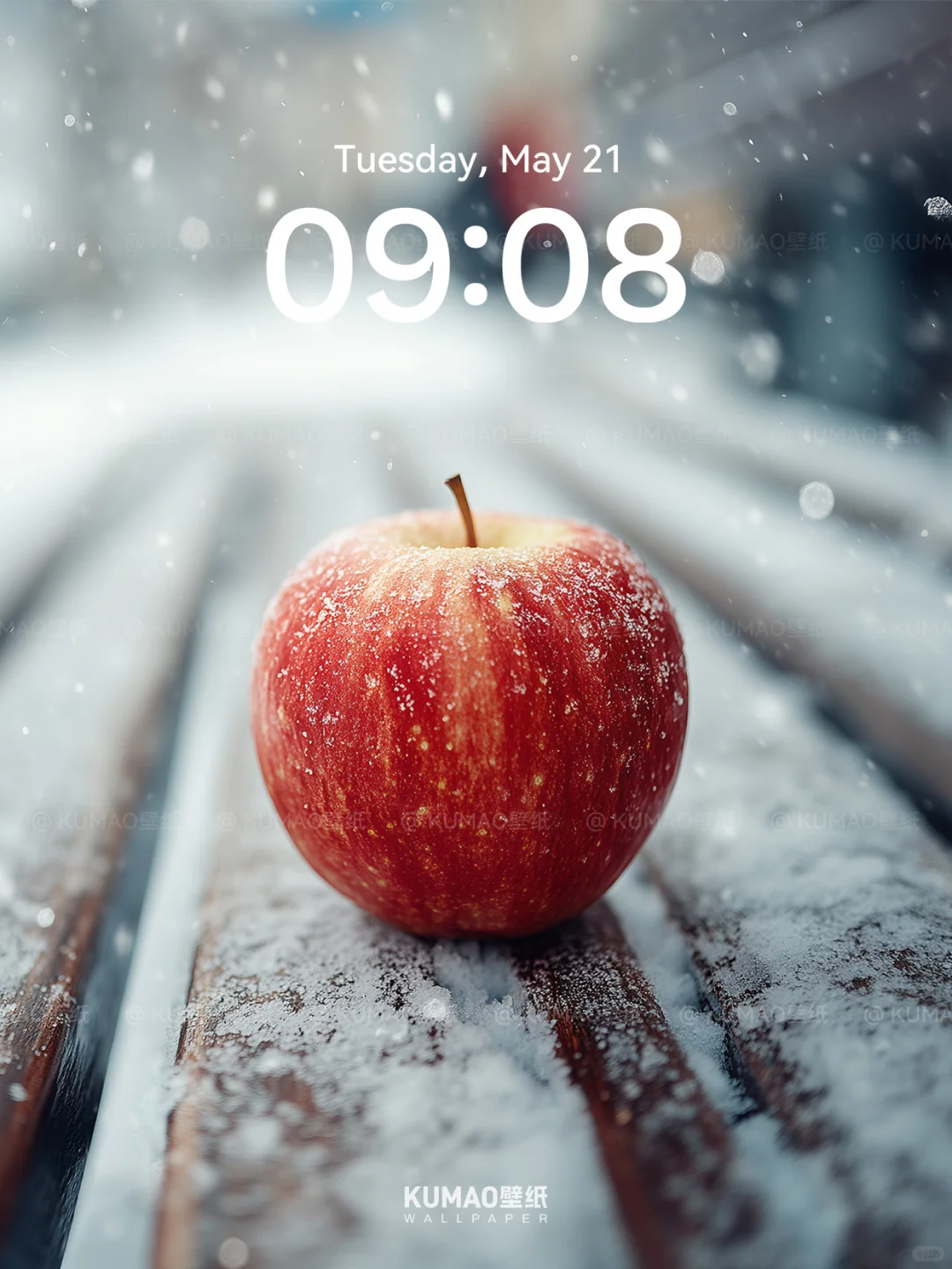 雪中苹果｜红苹果的冬日浪漫｜氛围感壁纸