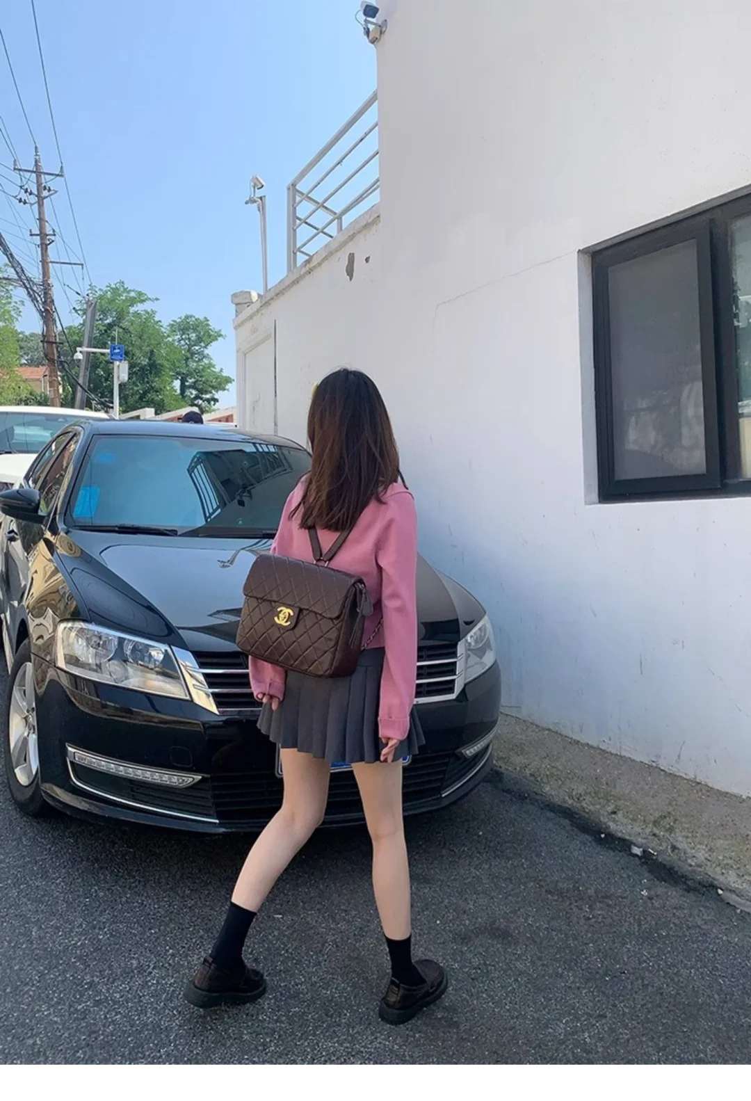 🌸海边温柔穿搭｜小个子粉色针织开衫