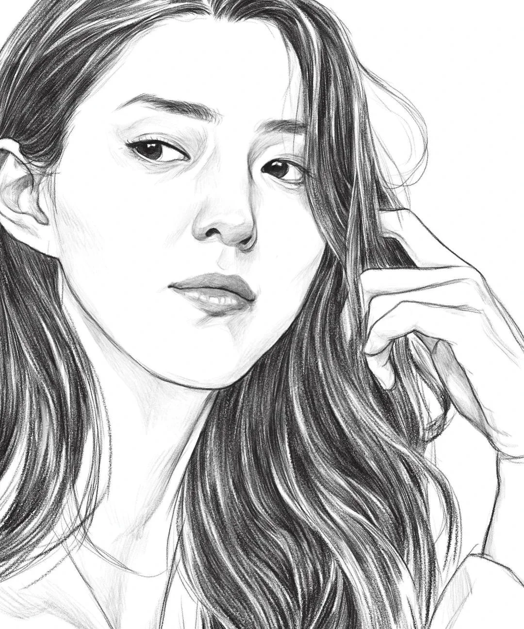 ins手绘大神的美女线描，真的太绝了