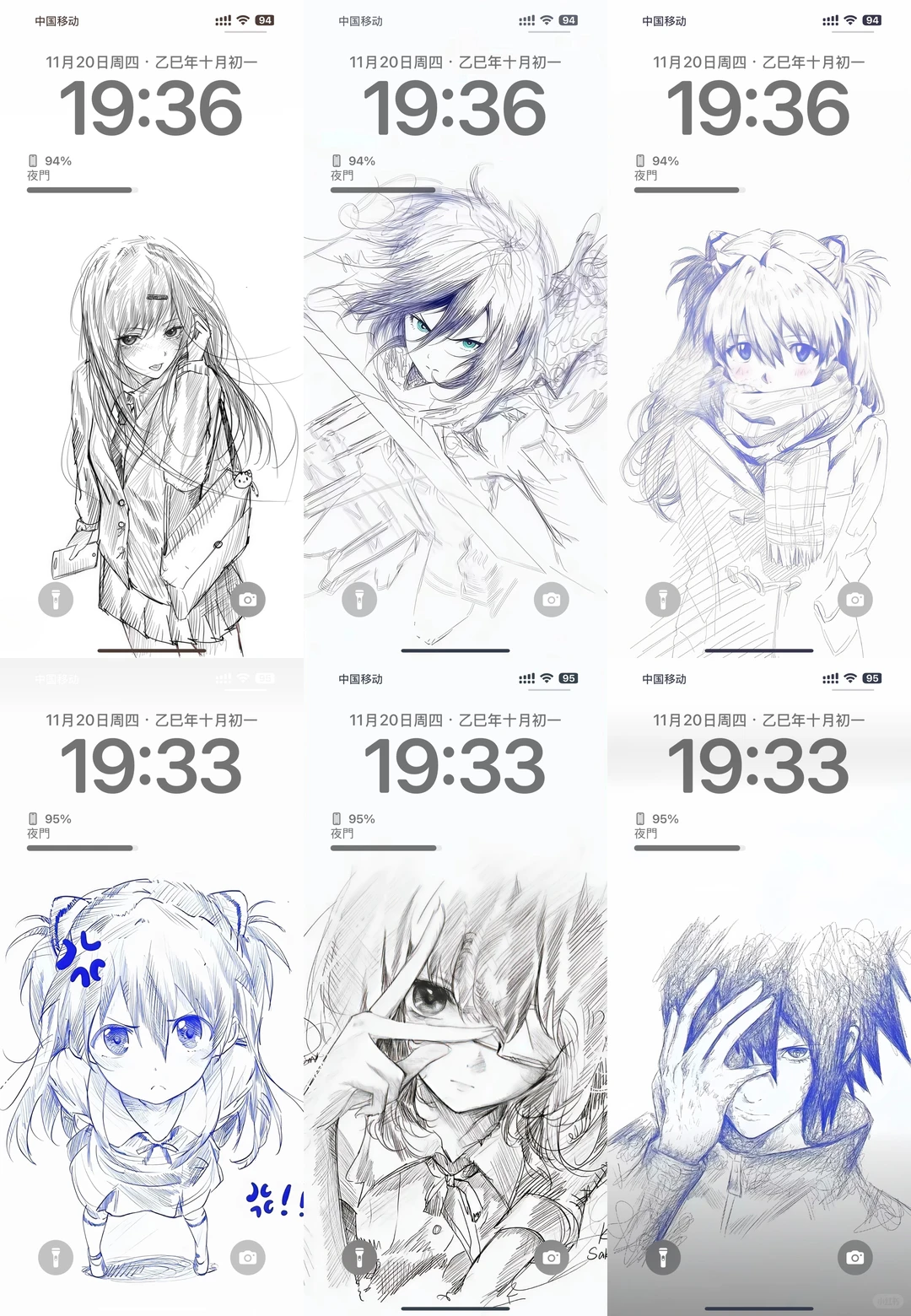 治愈力max！这组线条动漫壁纸锁了🔒