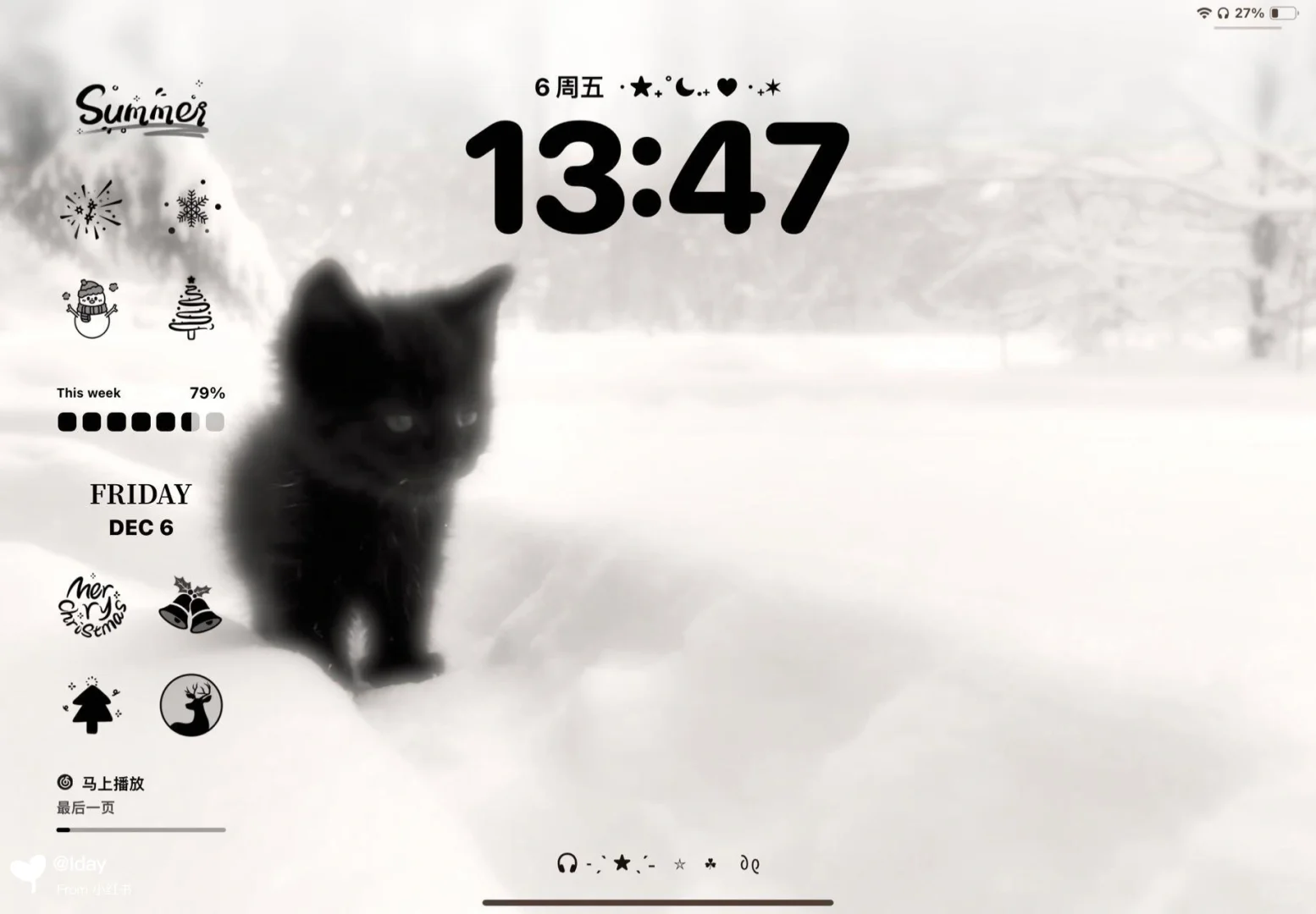 A cat in the snow❄️丨壁纸