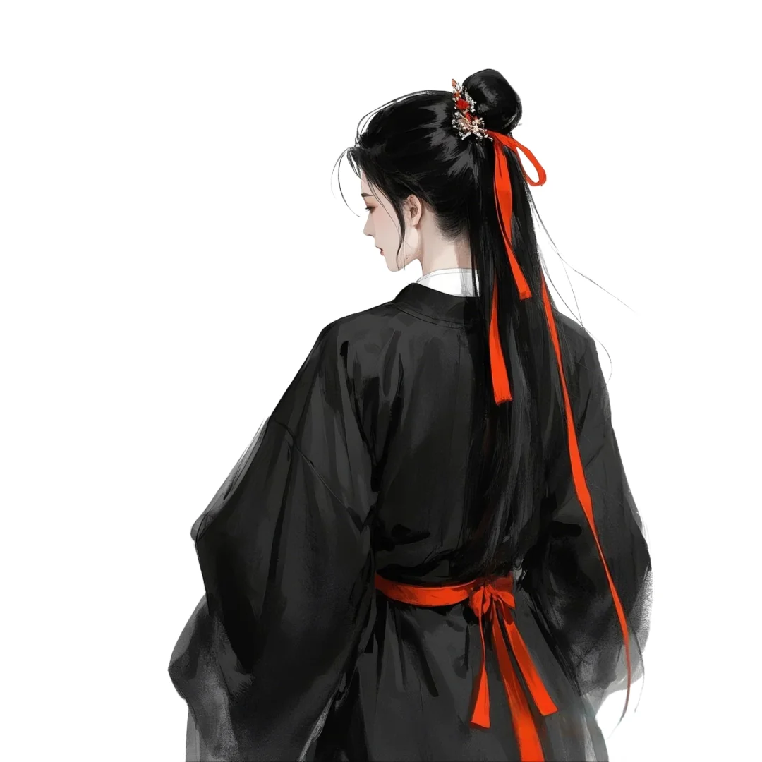 古风黑衣女子绝美背影头像2