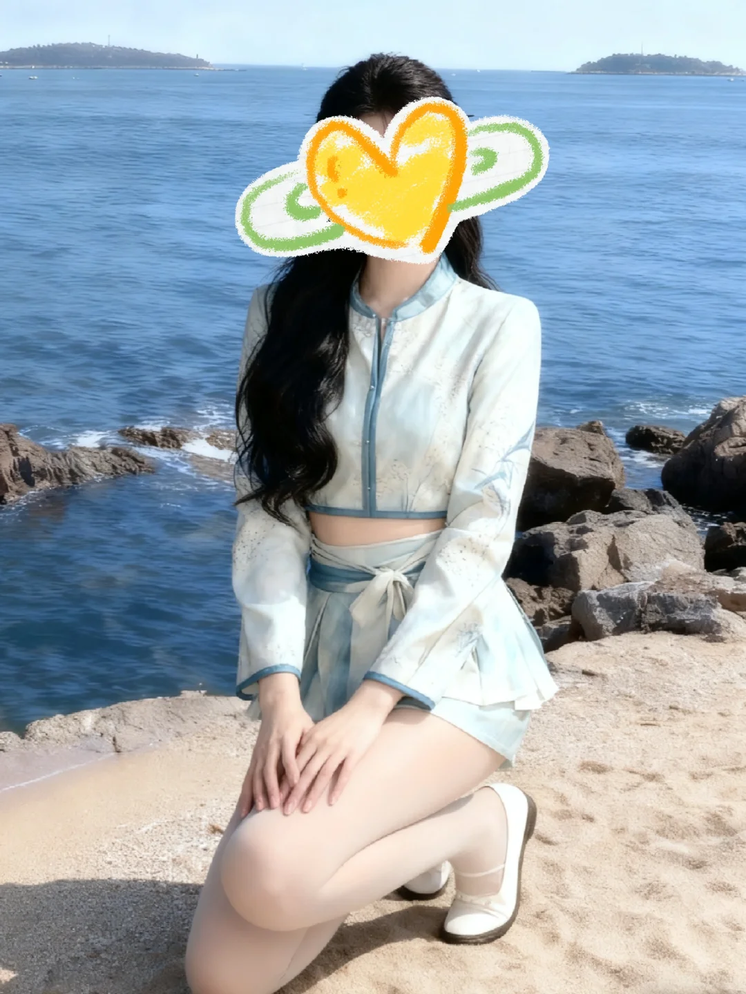 青岛海边出片啦～光腿神器是真抗风啊！