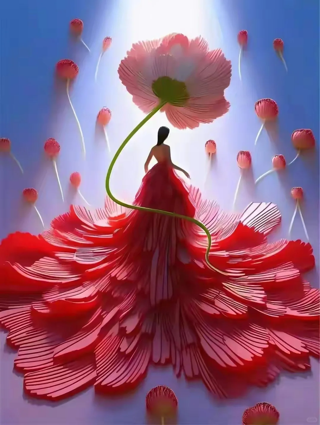 花朵如美女，娇艳欲滴，绽放生命的美丽