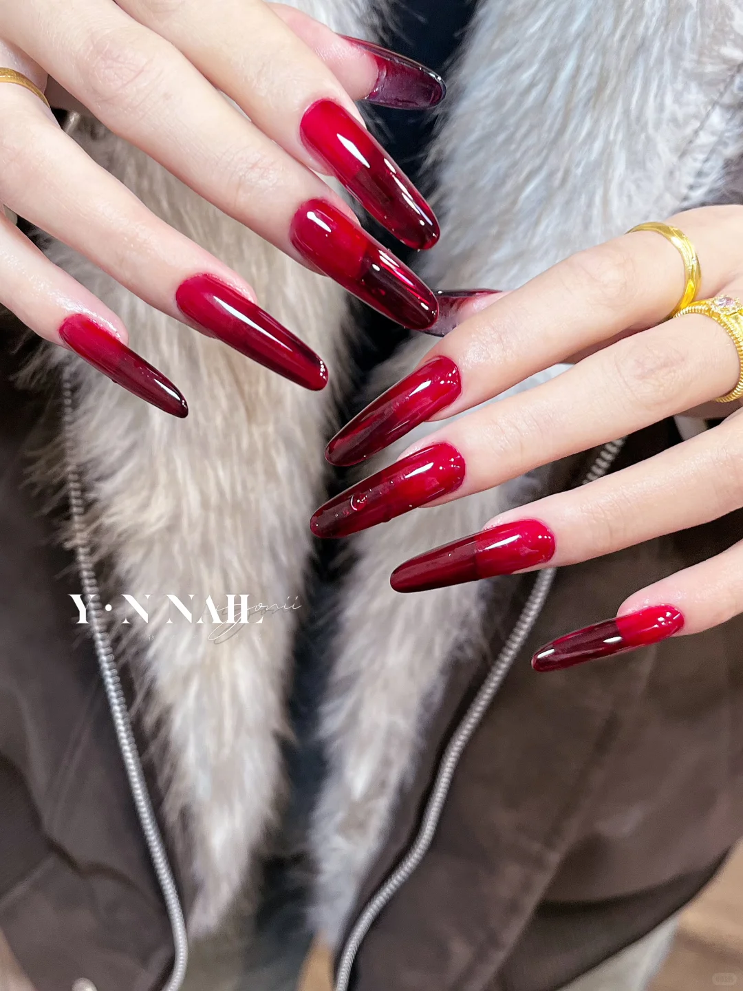 襄阳美甲之娇艳欲滴红～