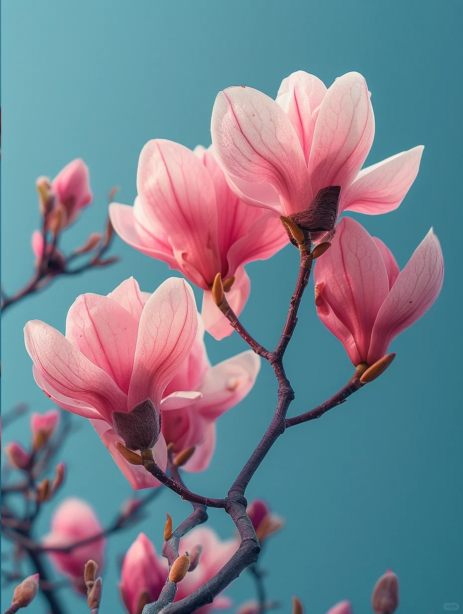 玉兰粉嫩，不负春光不负卿！