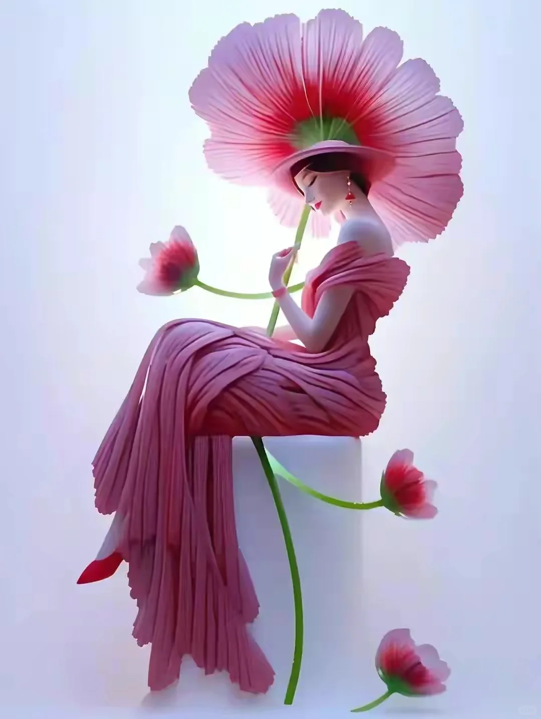 花朵如美女，娇艳欲滴，绽放生命的美丽