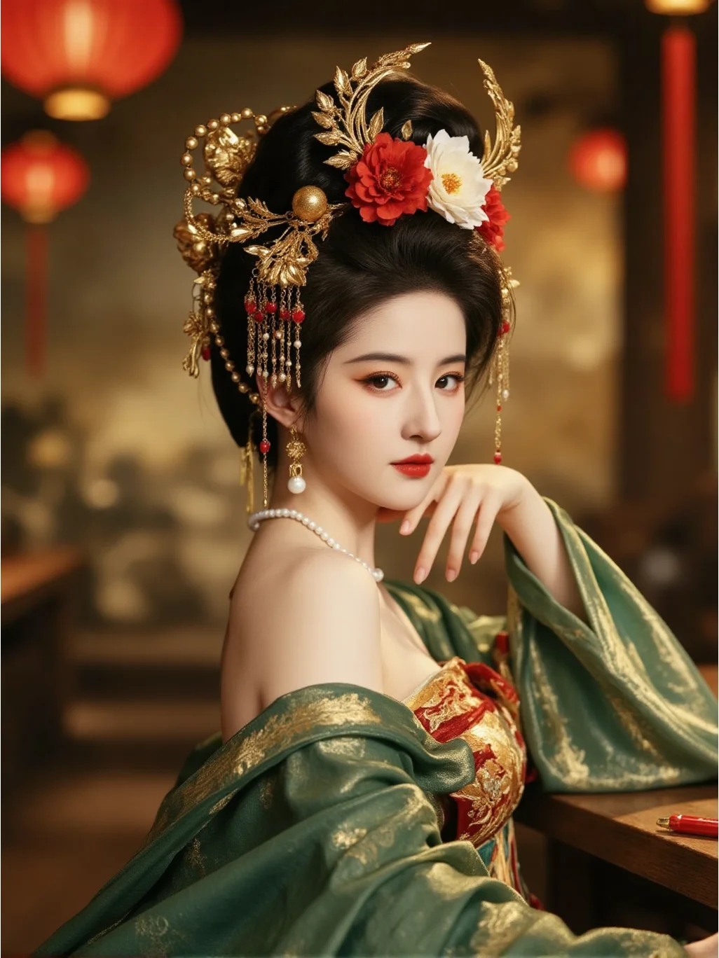 华服佳人，艳丽与优雅并存🌹