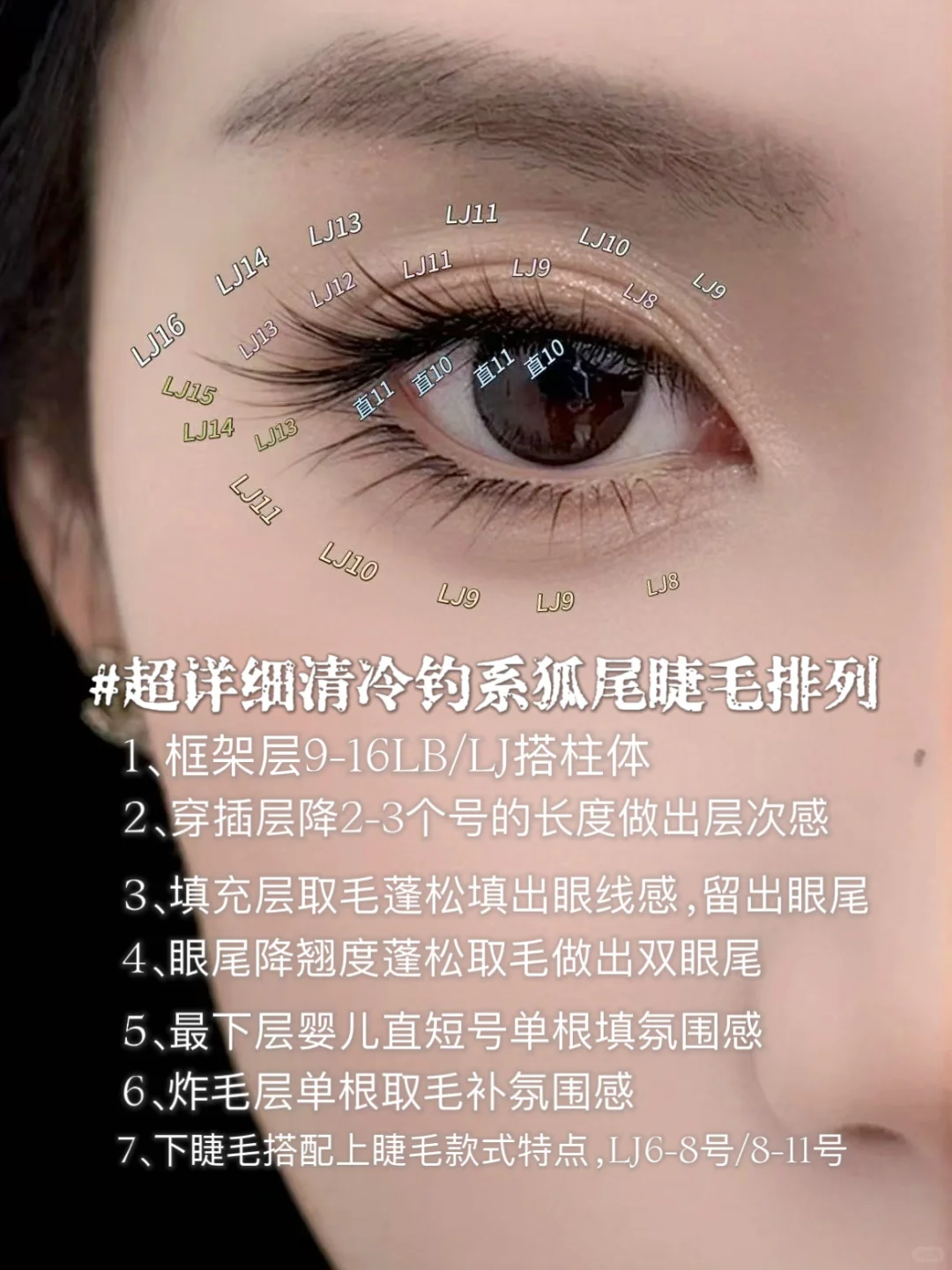 杭州睫毛｜超火🔥清冷狐尾睫毛🦊教程来啦❗️