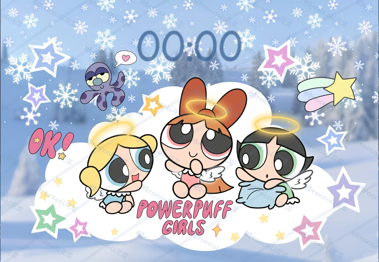 A484飞天小女警 绮幻冬日世界 平板壁纸