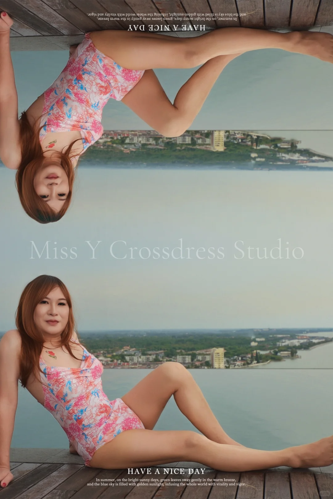 伪娘大胆泳装写真外拍