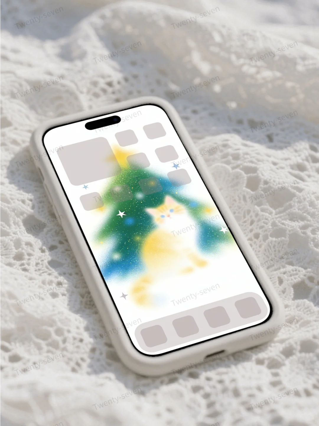 288｜圣诞树小猫壁纸丨手机壁纸