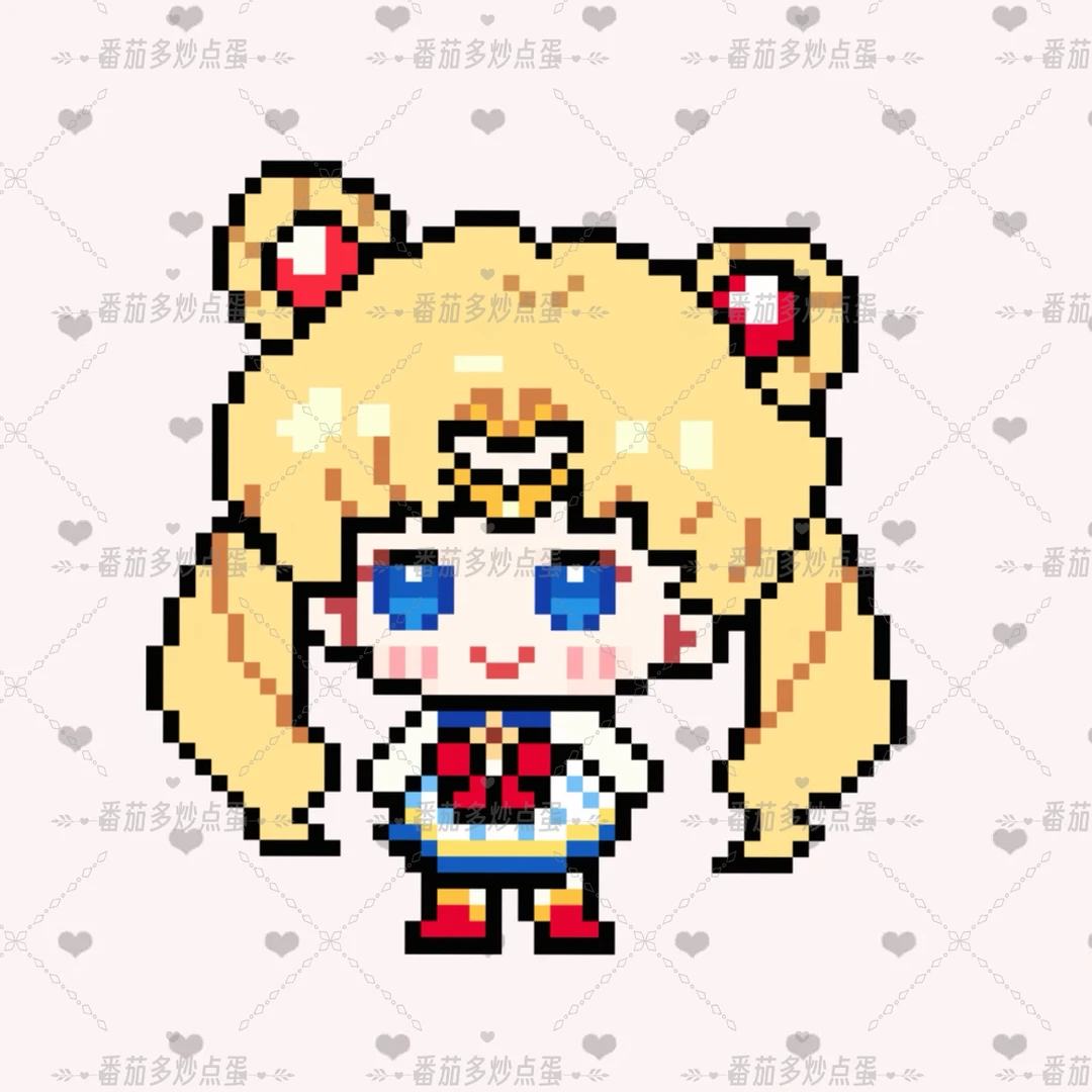 美少女战士水冰月拼豆图纸～