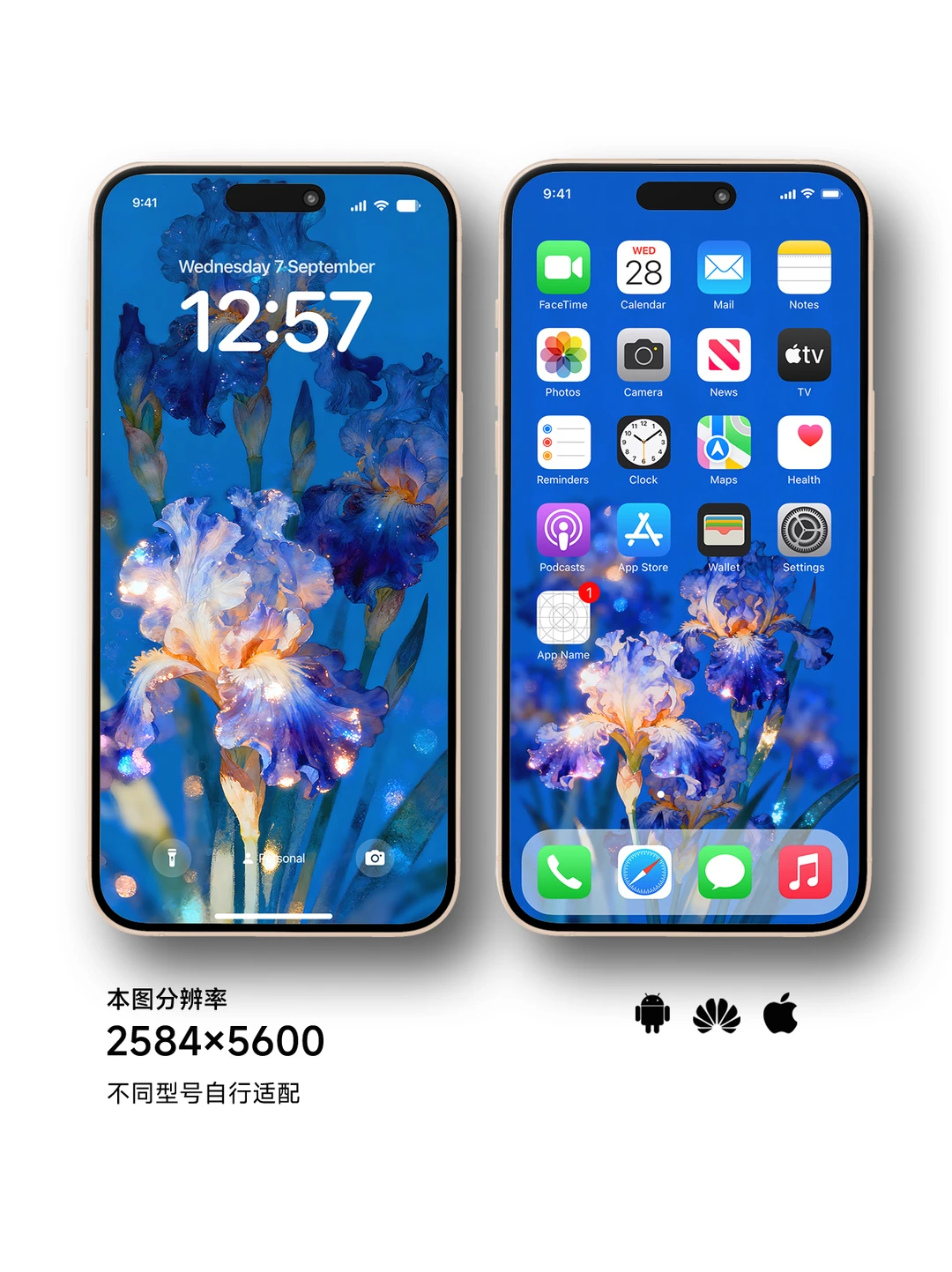 爱的使者鸢尾花｜ios26景深油画壁纸Z458