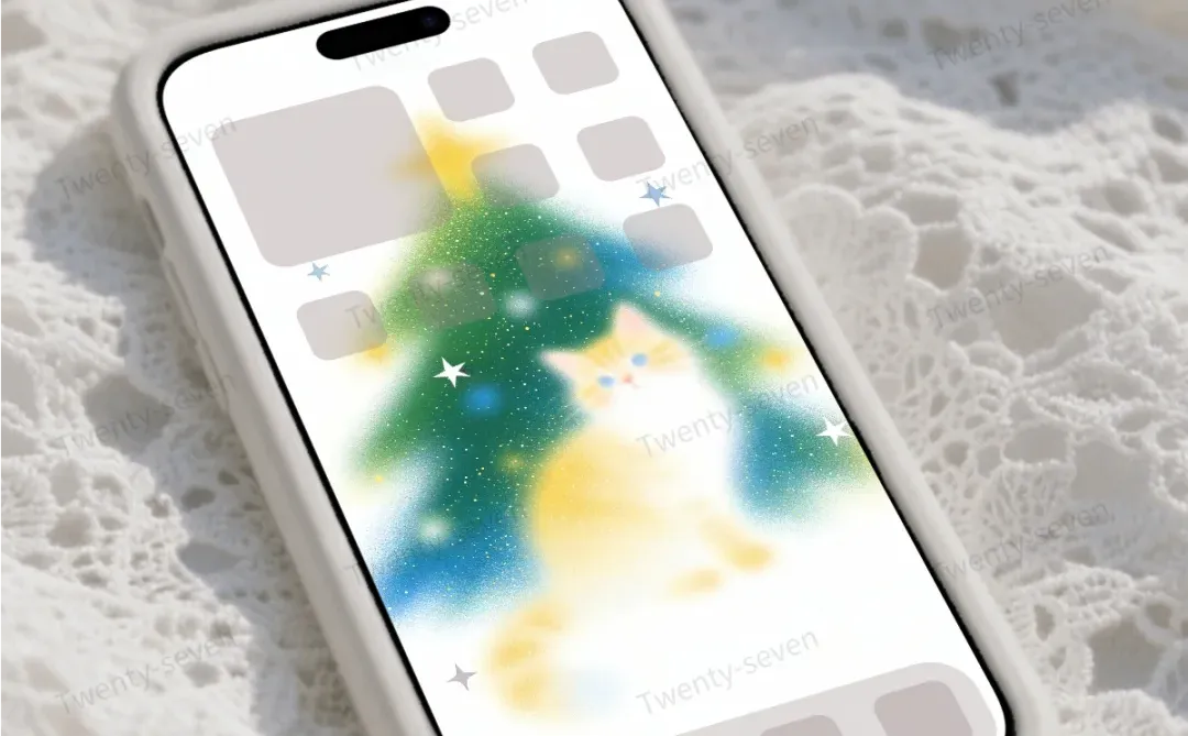 288｜圣诞树小猫壁纸丨手机壁纸