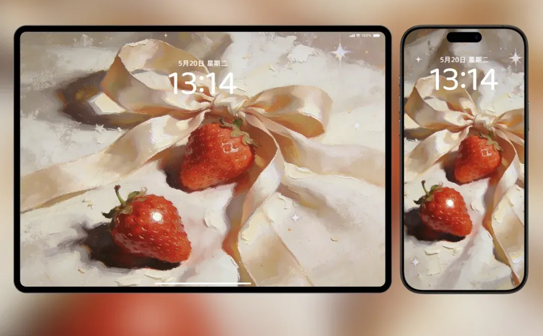 油画壁纸｜莓光缎影🍓｜少女心壁纸