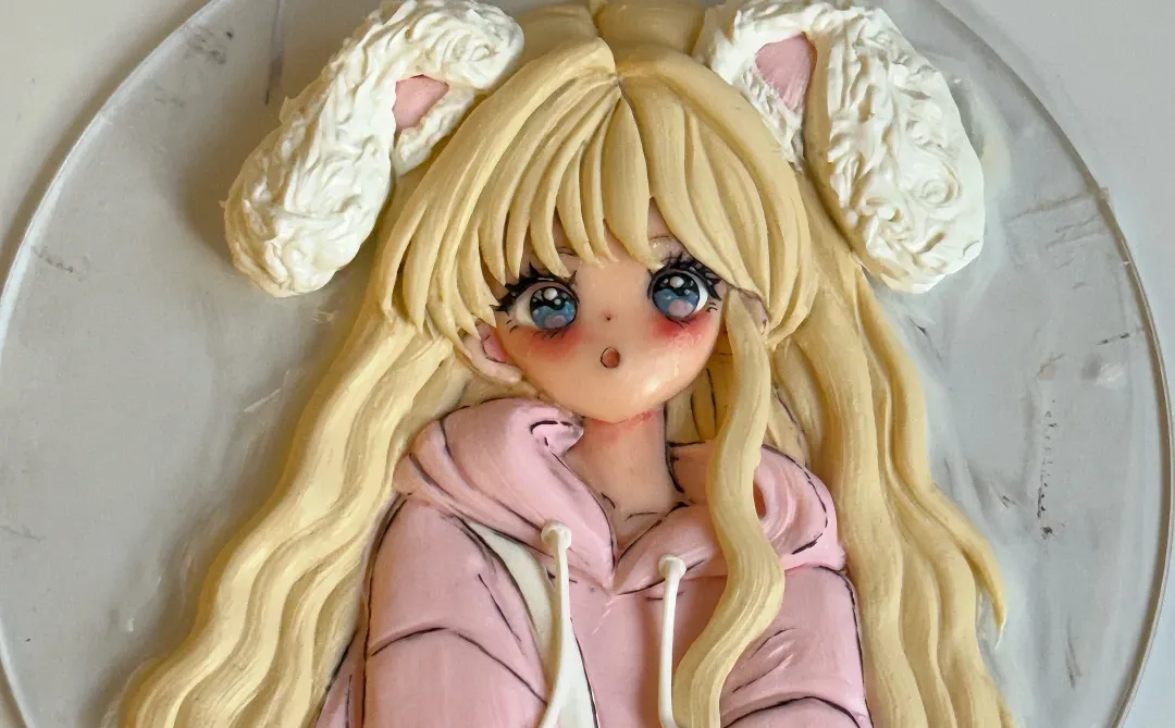 奶油霜手绘之兔子美少女