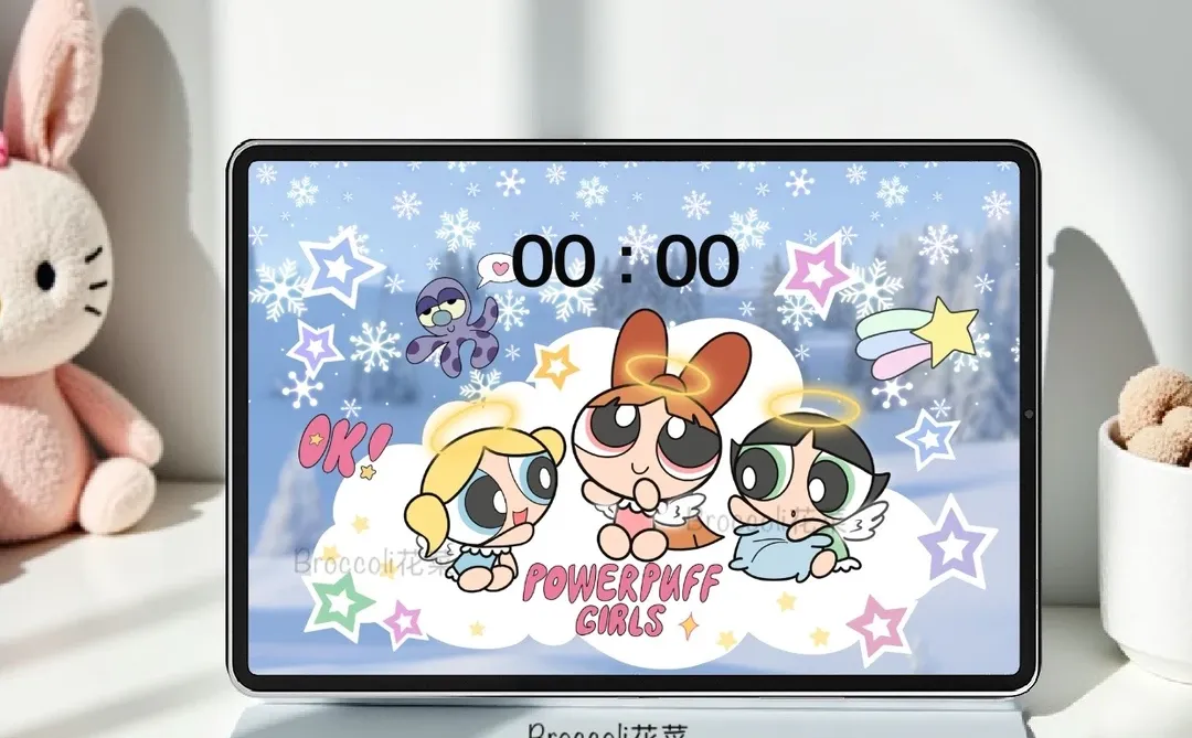 A484飞天小女警 绮幻冬日世界 平板壁纸