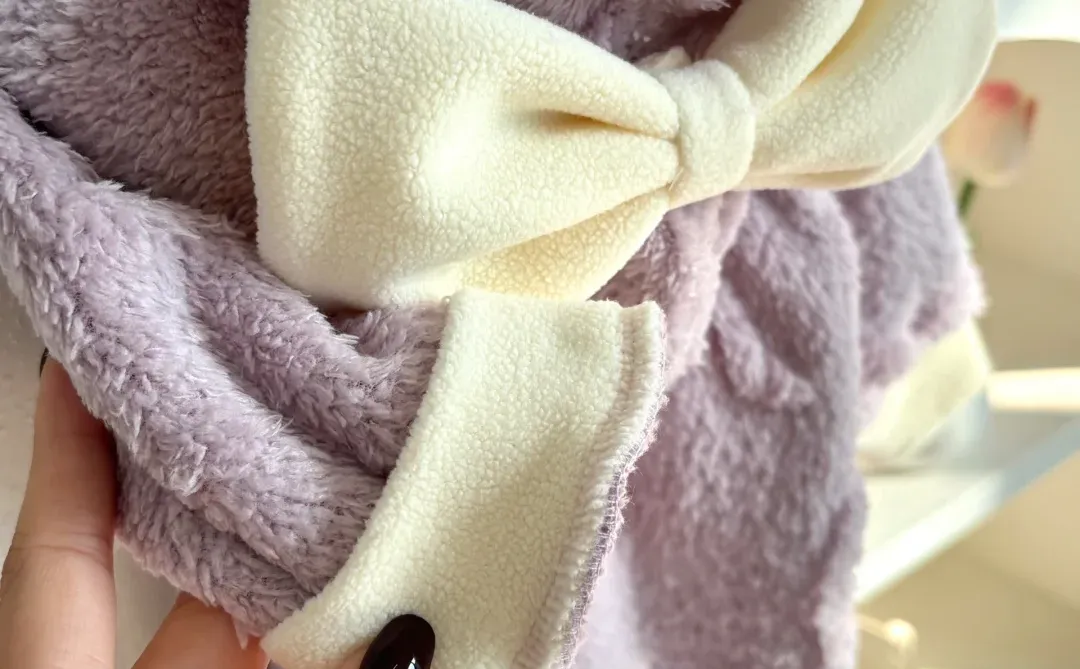 星黛露紫毛绒连体衣🎀女宝秋冬萌系穿搭