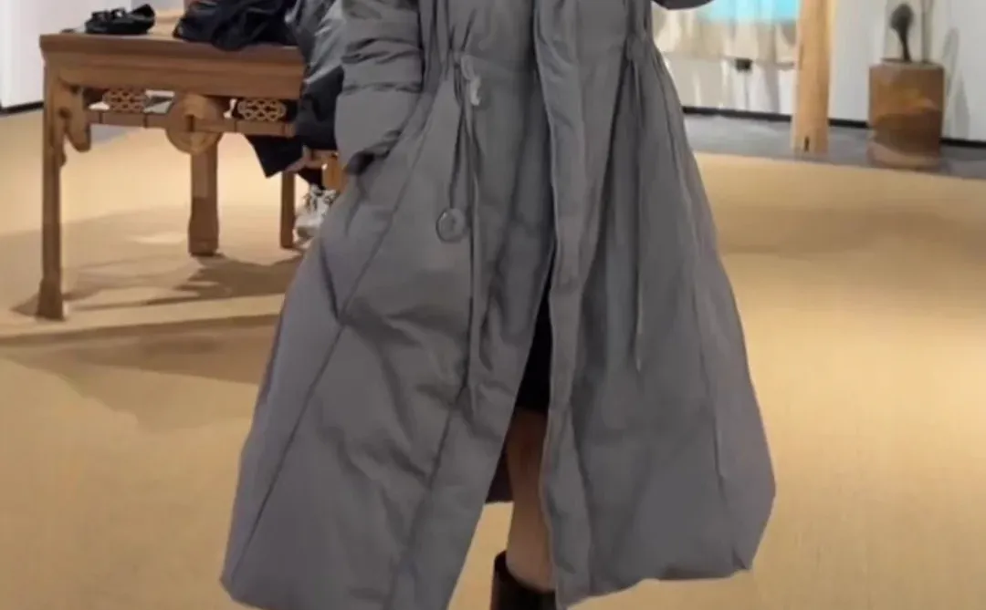 文艺复古长款羽绒服女冬季新款大码宽松外套