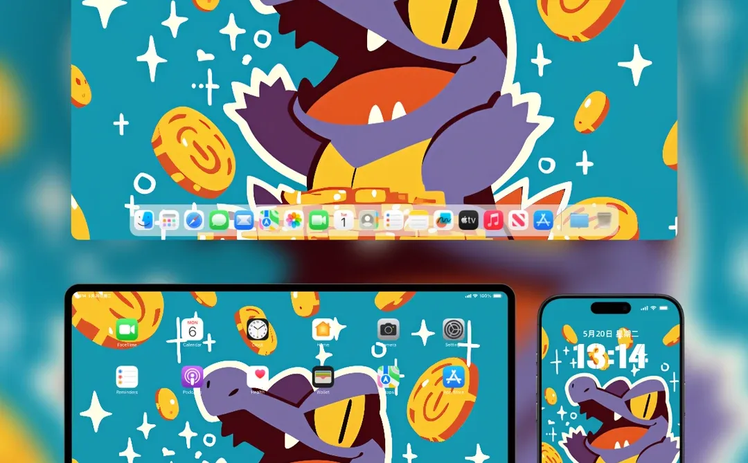 宝可梦壁纸丨小锯鳄：能量开仓，马上牛市