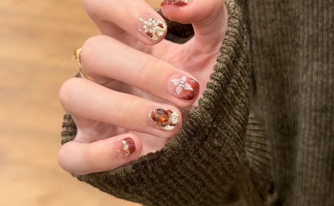 盛开红色玫瑰🌹精致女人味短甲