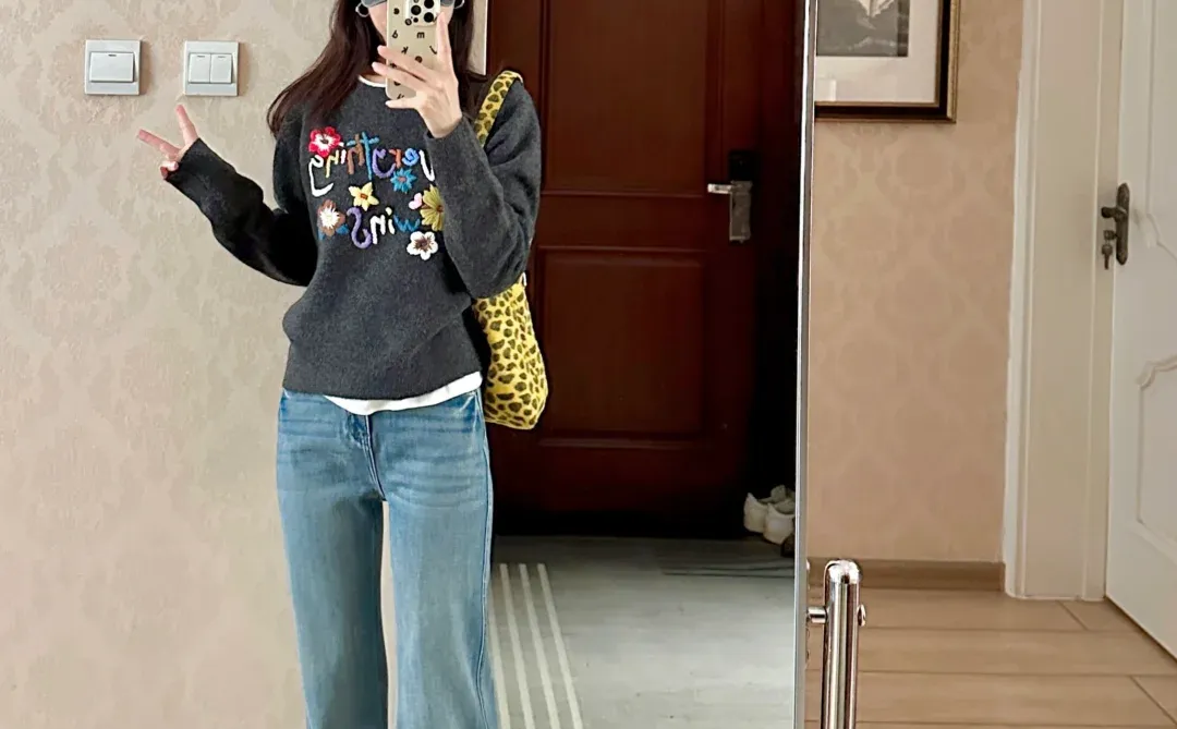 🍂☕️美式复古～牛仔裤+毛衣