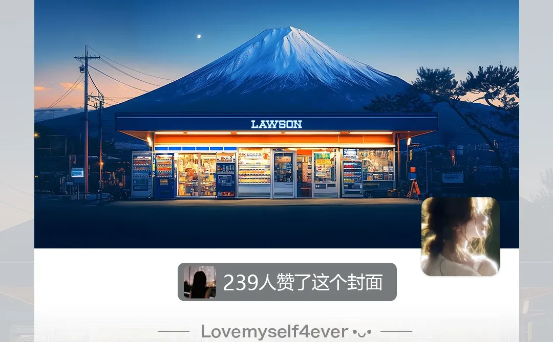Joan壁纸 | 蓝调富士山便利店🌌