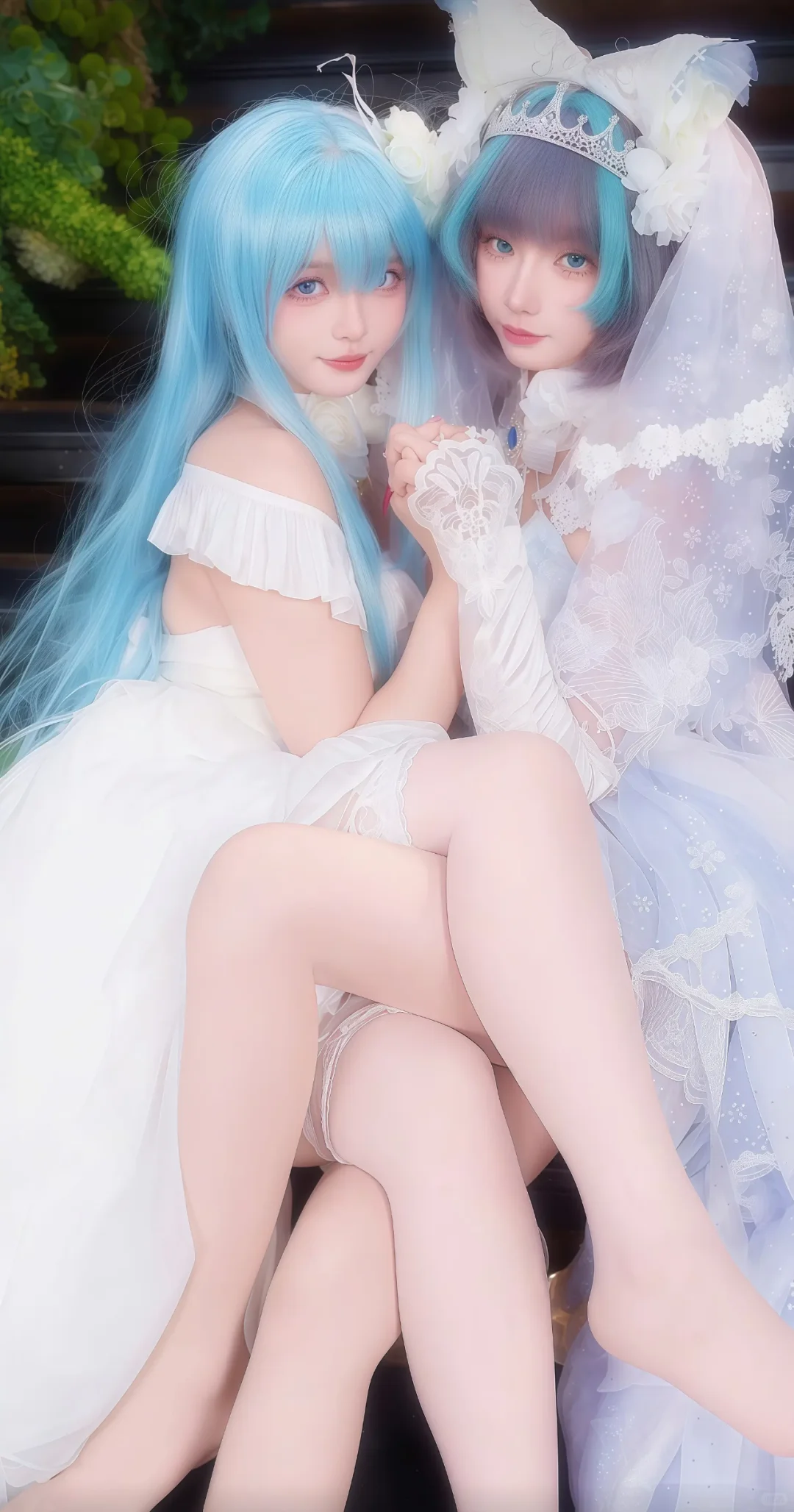 白丝裹蜜腿绝杀！柴郡和雅努斯cos发光小蛮腰