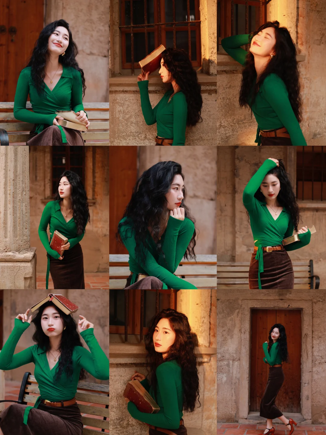 港风拍照穿搭公式🟢➕🟤好绝！附滤镜