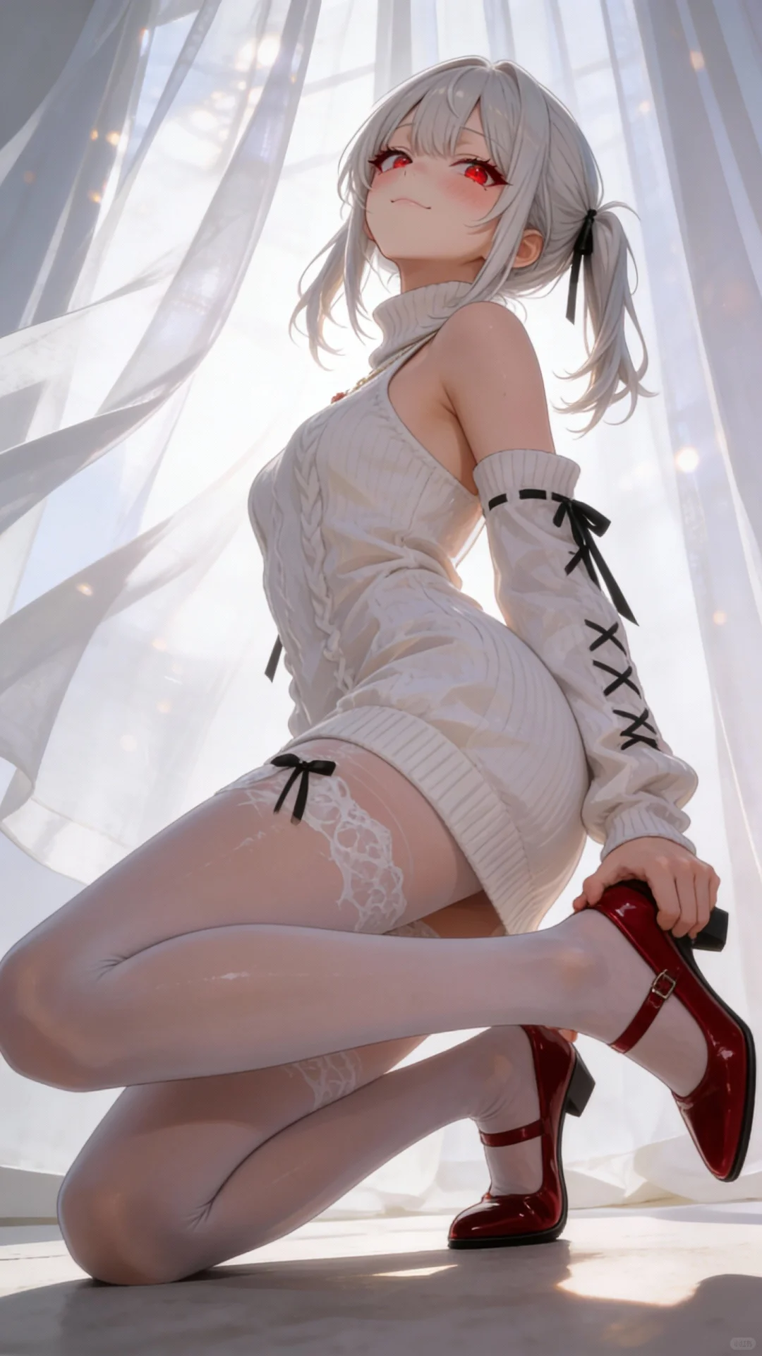 壁纸！！白丝……红鞋……黑色蝴蝶结……